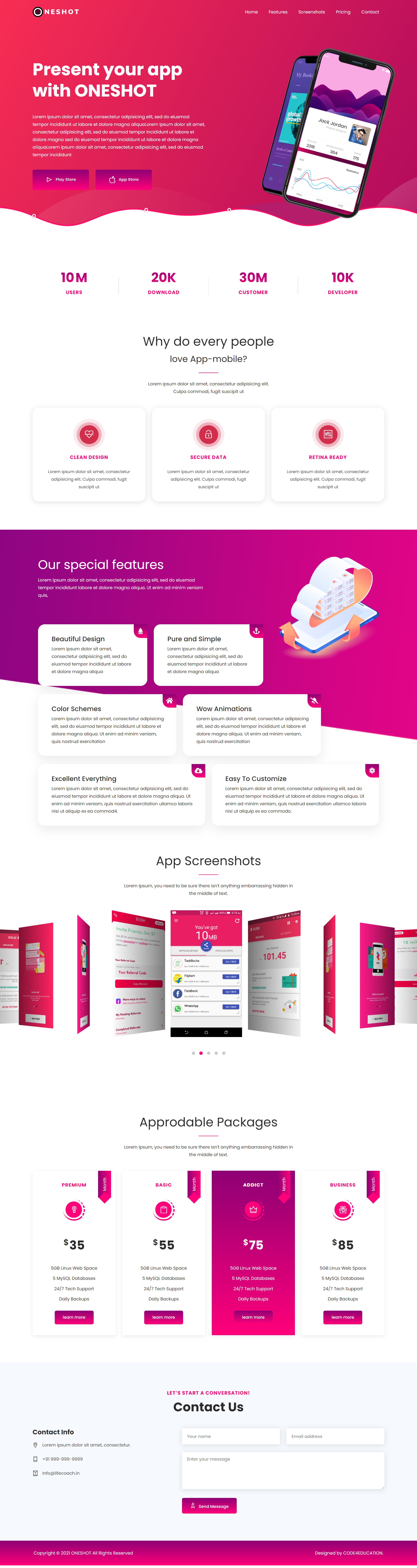 App Landing Page